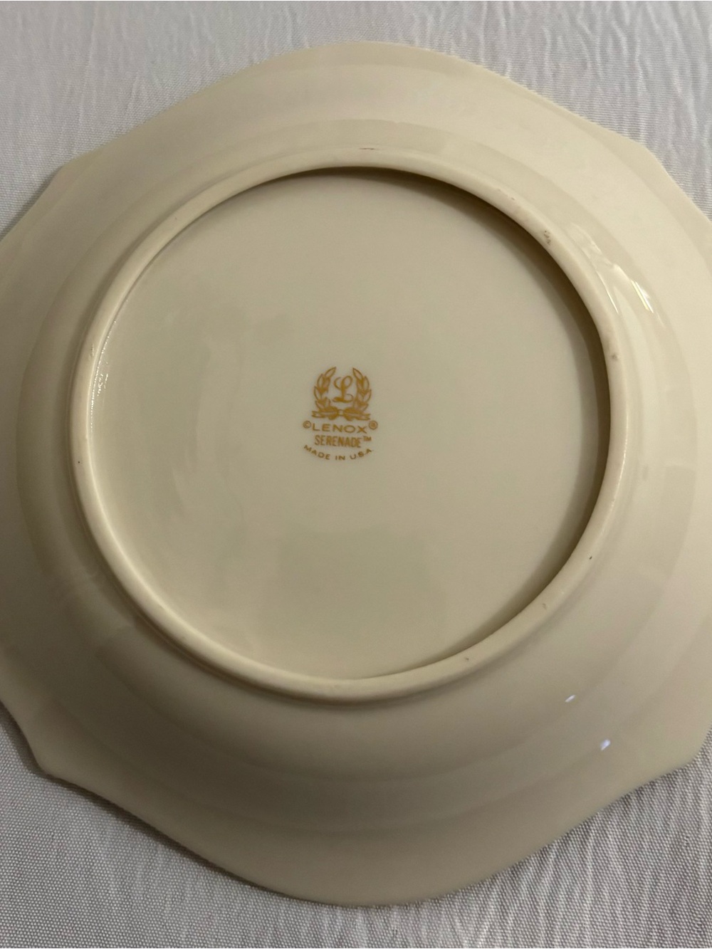 Lenox Serenade Bird Floral Handled Trinket Dish Gold Trim Made in USA - Picture 2 of 3